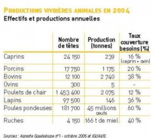 Productions vivrières animales en 2004 {JPEG}